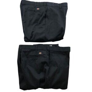 Dickies Womens Dress Pants Size 14 Lot of Two Workwear Straight Relaxed Black
